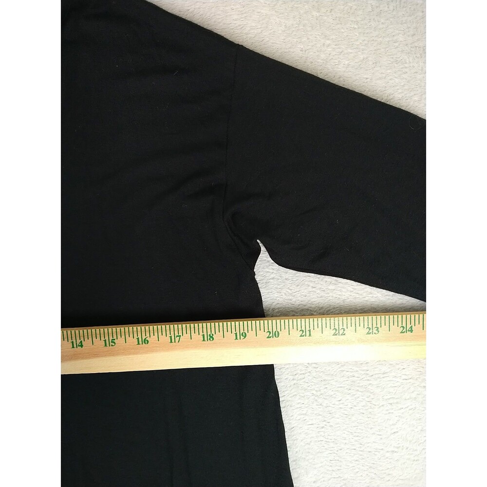 J. Jill Wearever Collection Top Women’s Small V-Neck 3/4 Sleeve Black Stretch - Picture 3 of 6
